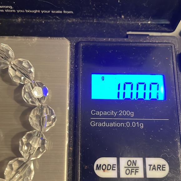 8” crystal clear beaded stackable stretch bangle bracelet - Picture 11 of 11